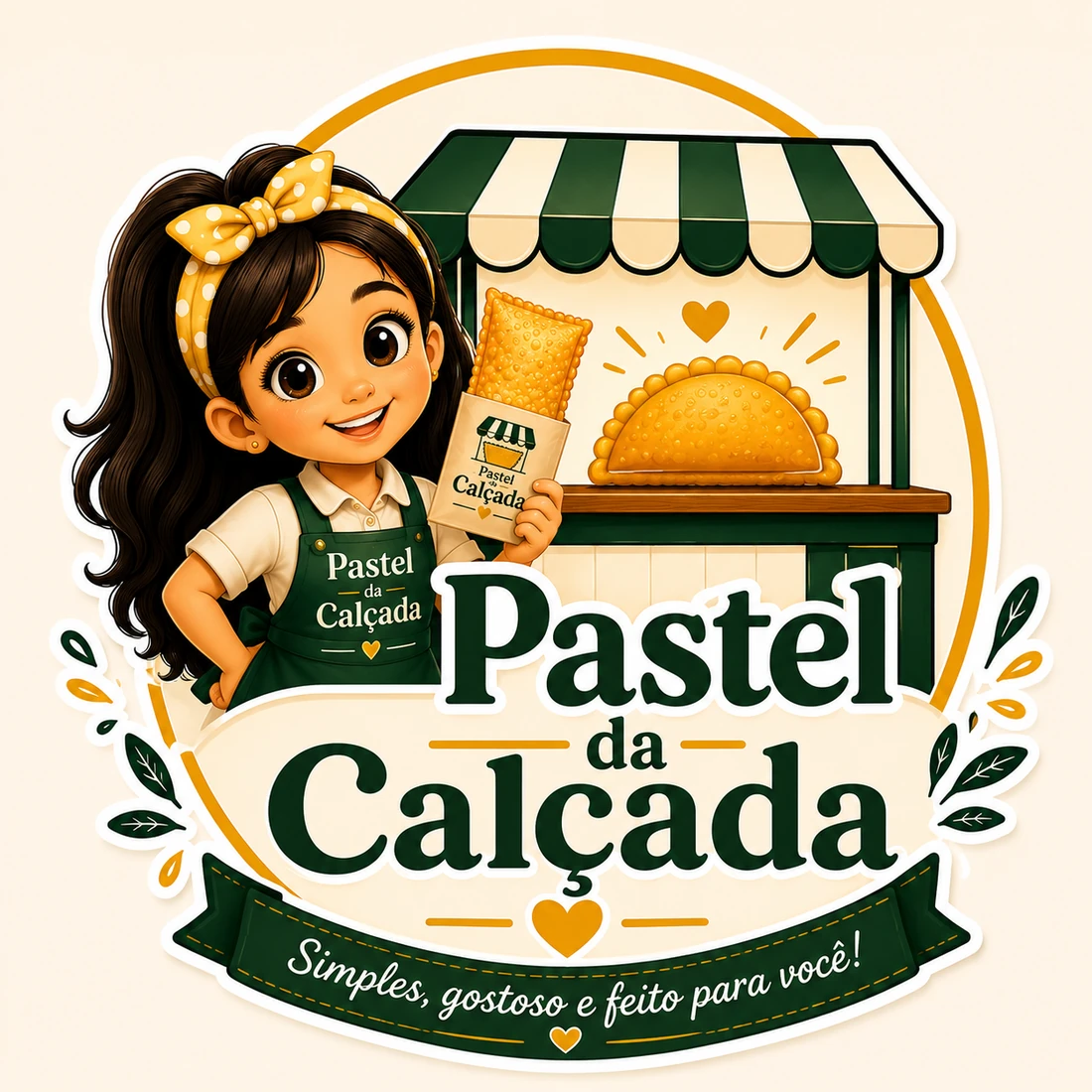 Mascote e logotipo do Pastel da Calçada